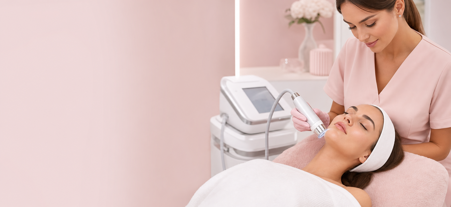 Tratamiento facial con aparatología estética profesional